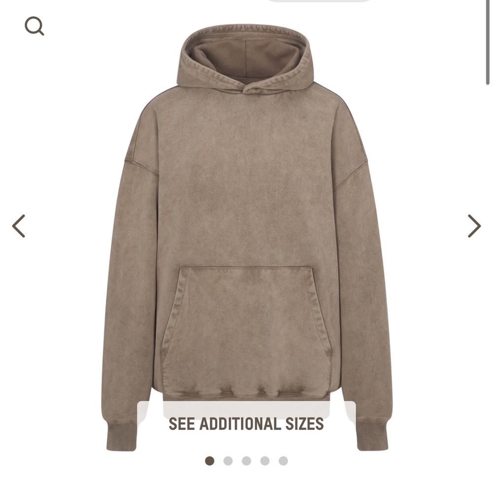 SKIMS BOYFRIEND FLEECE HOODIE - DESERT - SIZE SMALL